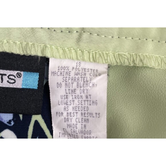 Requirements Lime Green Multicolor Floral Skirt 18 Pleated Side Zip Y2K - Picture 3 of 8